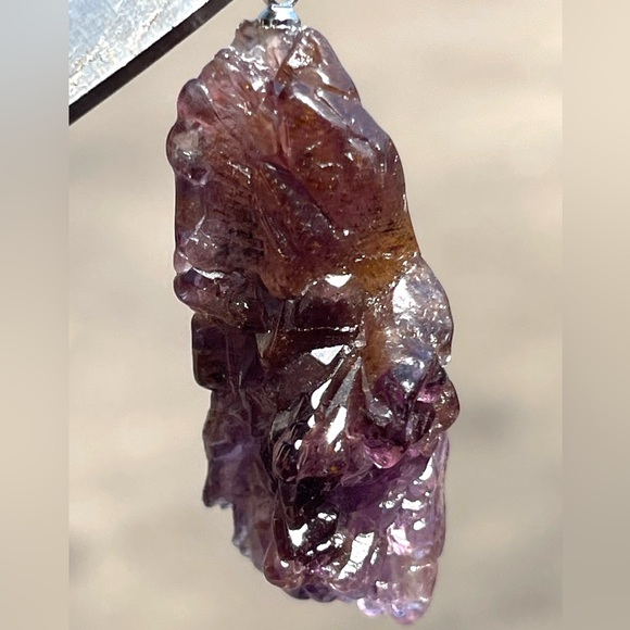 Raw Super Seven Pendant Natural Super Seven Gemstone Crystal Purple Pendant - Picture 3 of 11